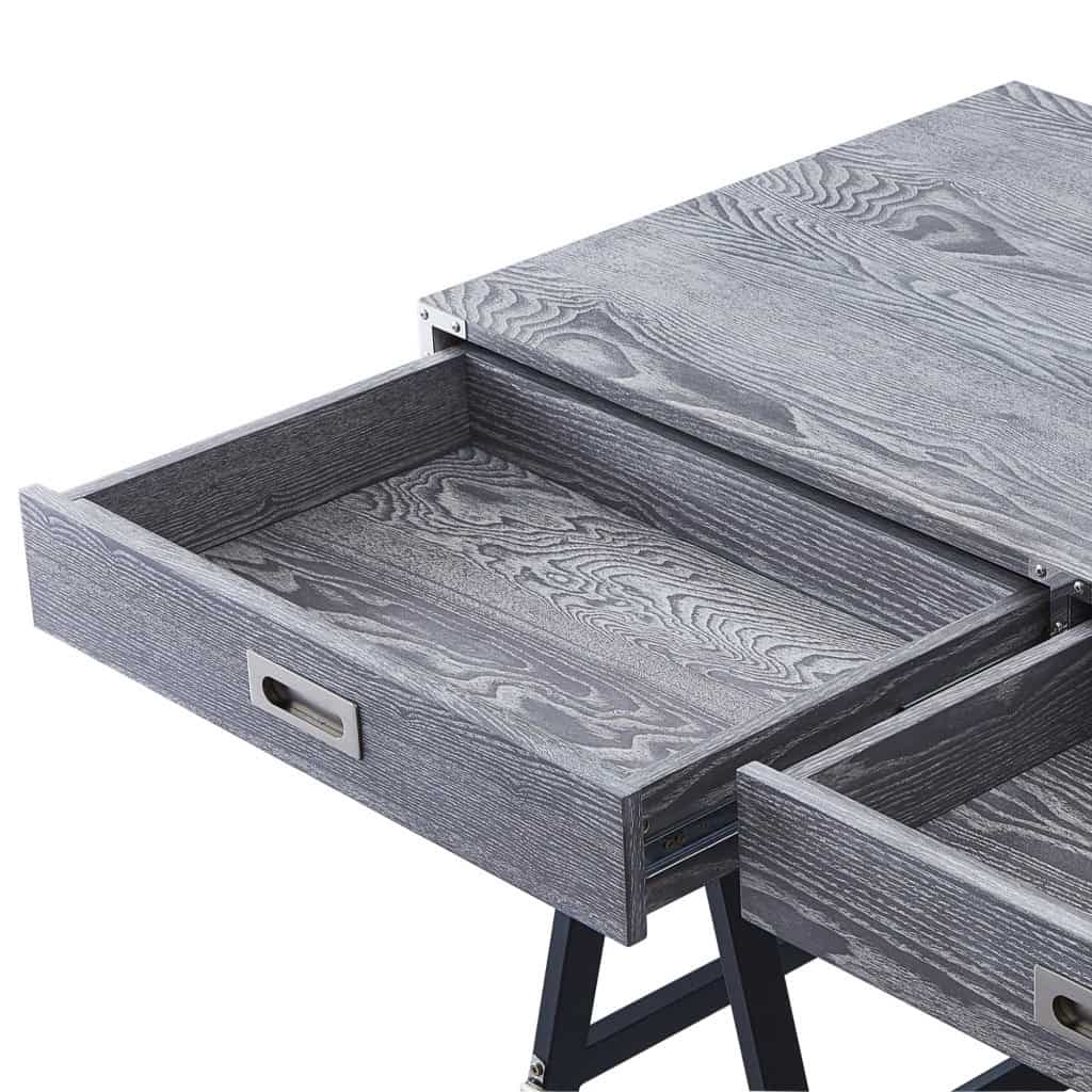 Gray and Black Writing Desk With Two Drawers for Offices 5 Gray and Black Writing Desk With Two Drawers for Offices - Image 5