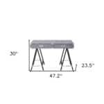 Gray and Black Writing Desk With Two Drawers for Offices 12 Gray and Black Writing Desk With Two Drawers for Offices