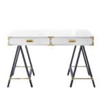 White and Black Writing Desk With Two Drawers 47 Inches 9 White and Black Writing Desk With Two Drawers 47 Inches