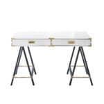 White and Black Writing Desk With Two Drawers 47 Inches 10 White and Black Writing Desk With Two Drawers 47 Inches