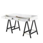 White and Black Writing Desk With Two Drawers 47 Inches 11 White and Black Writing Desk With Two Drawers 47 Inches