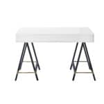 White and Black Writing Desk With Two Drawers 47 Inches 12 White and Black Writing Desk With Two Drawers 47 Inches