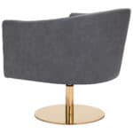 Gray Tufted Swivel Accent Chair with Faux Leather Upholstery 15 Gray Tufted Swivel Accent Chair with Faux Leather Upholstery
