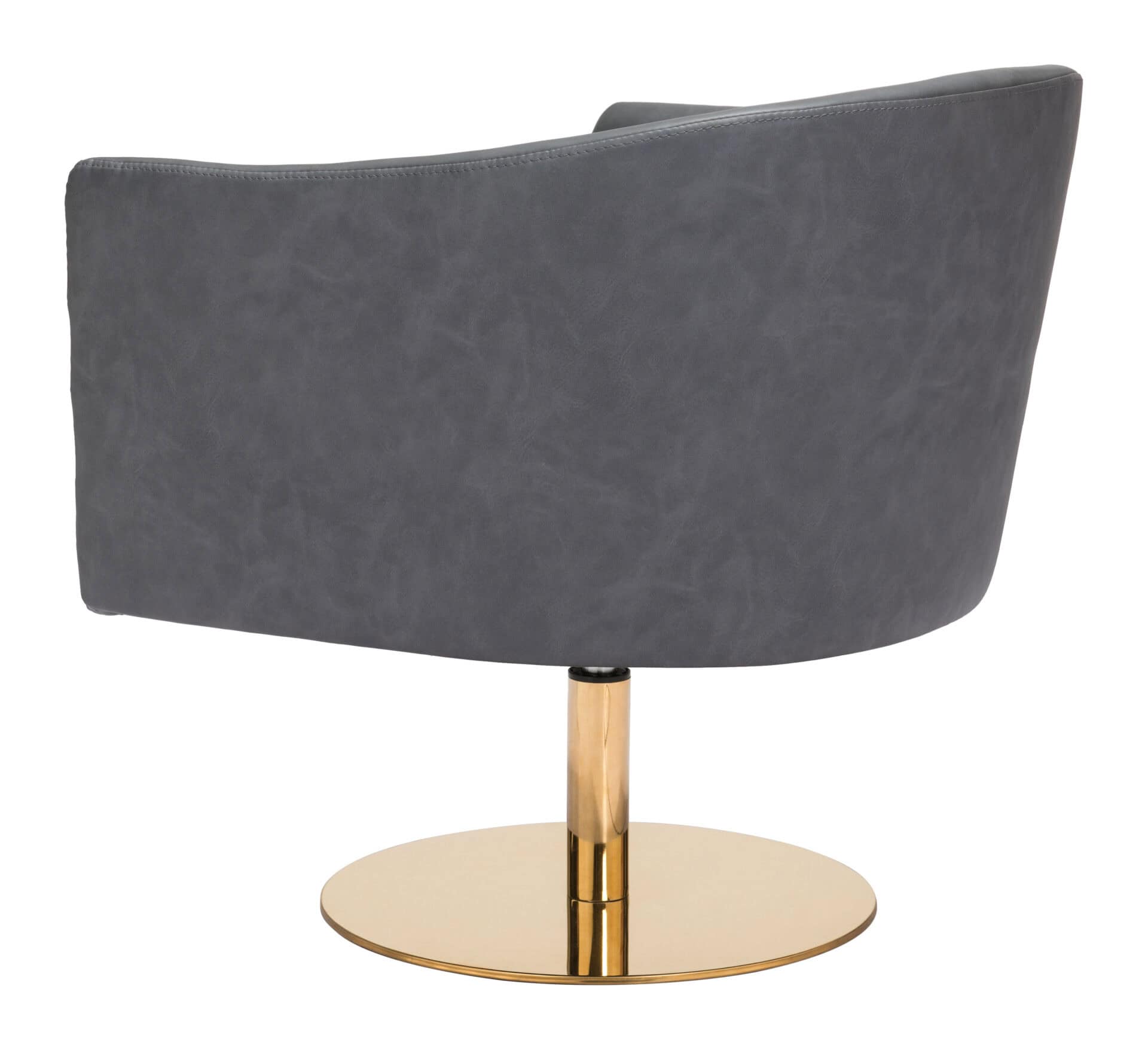 Gray Tufted Swivel Accent Chair with Faux Leather Upholstery 6 Gray Tufted Swivel Accent Chair with Faux Leather Upholstery - Image 6