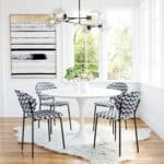 Geometric Print Dining Chairs with Black Legs (Set of 2)