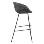 30 Inch Gray and Black Steel Bar Stools with Armrests (Set of 2)