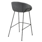 30 Inch Gray and Black Steel Bar Stools with Armrests (Set of 2)