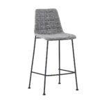26 Inch Light Gray and Black Modern Bar Stools (Set of 2)