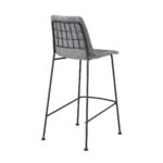 26 Inch Light Gray and Black Modern Bar Stools (Set of 2)