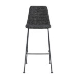 30 Inch Black Low Back Modern Bar Stools with Footrest (Set of 2)