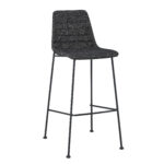 30 Inch Black Low Back Modern Bar Stools with Footrest (Set of 2)