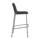 30 Inch Black Low Back Modern Bar Stools with Footrest (Set of 2)