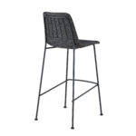 30 Inch Black Low Back Modern Bar Stools with Footrest (Set of 2)