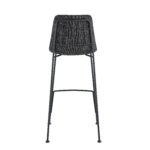 30 Inch Black Low Back Modern Bar Stools with Footrest (Set of 2)