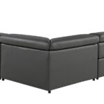 125" Dark Gray Italian Leather Power Reclining L Shaped Sectional