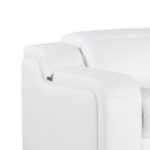 112 Inch White Italian Leather Power Reclining L Shaped Sectional