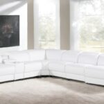 139" White Italian Leather L-Shaped Power Reclining Sectional (7-Piece)