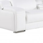 139" White Italian Leather L-Shaped Power Reclining Sectional (7-Piece)