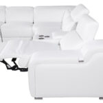 139" White Italian Leather L-Shaped Power Reclining Sectional (7-Piece)