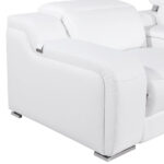 139” White Italian Leather L-Shaped Power Reclining Sectional (7-Piece)