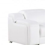139” White Italian Leather L-Shaped Power Reclining Sectional (7-Piece)