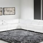 139” White Italian Leather L-Shaped Power Reclining Sectional (7-Piece)