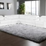 152 Inch White Italian Leather Power Reclining L Shaped Sectional