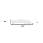 152 Inch White Italian Leather Power Reclining L Shaped Sectional