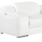 152 Inch White Italian Leather L Shaped Power Reclining Sectional