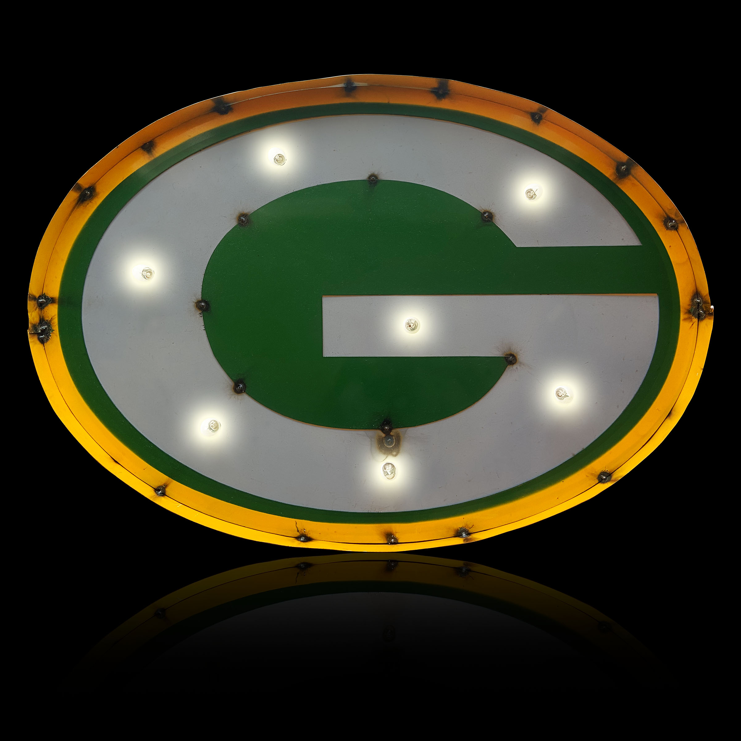 packers recycled metal lighted logo sign nfl licensed