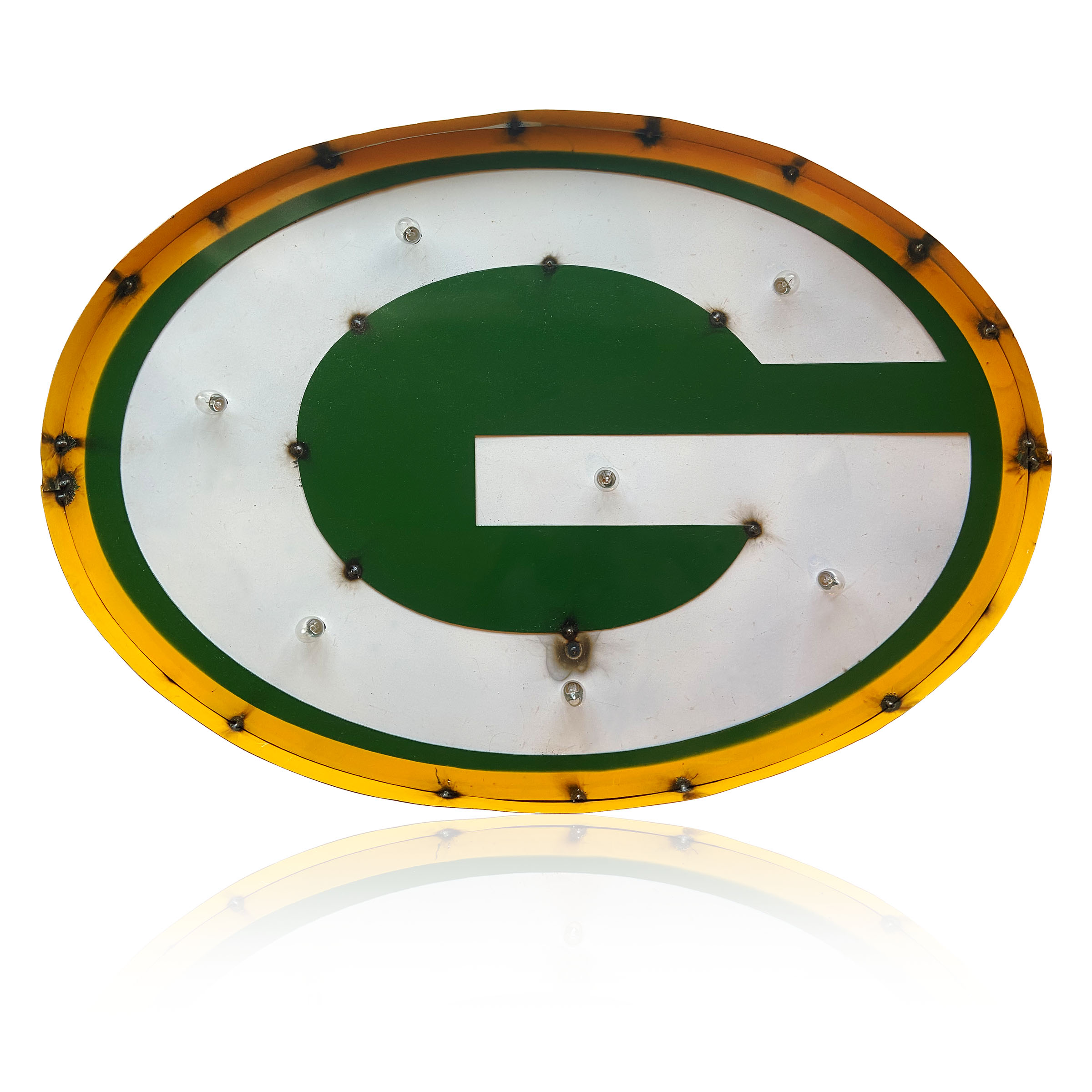 packers recycled metal lighted logo sign nfl licensed