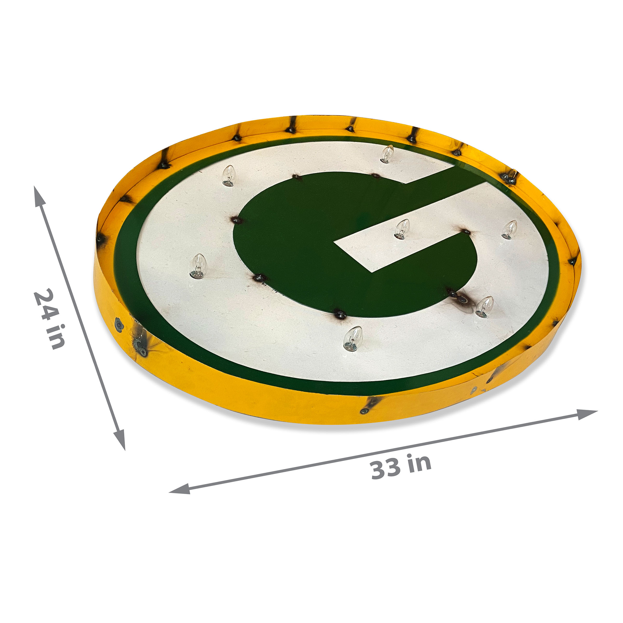 packers recycled metal lighted logo sign nfl licensed