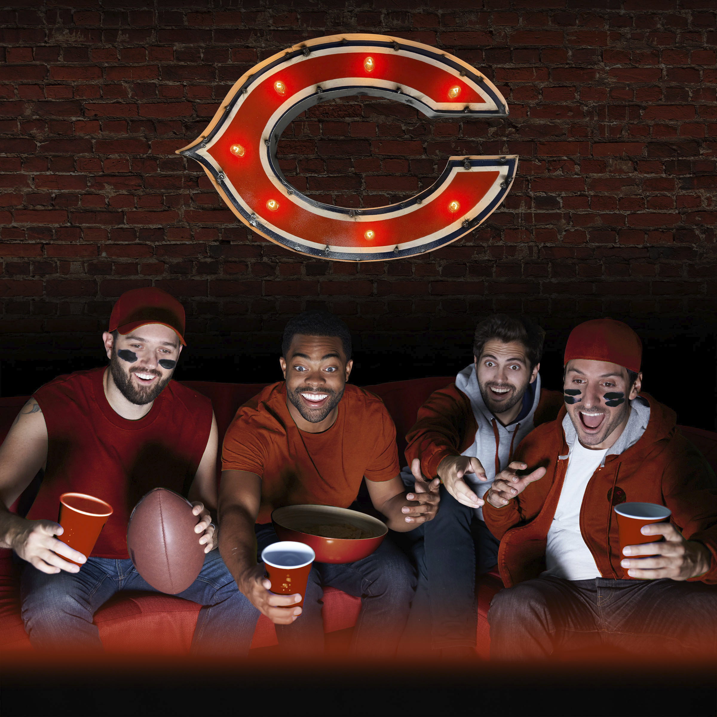 chicago bears recycled metal lighted logo sign nfl licensed