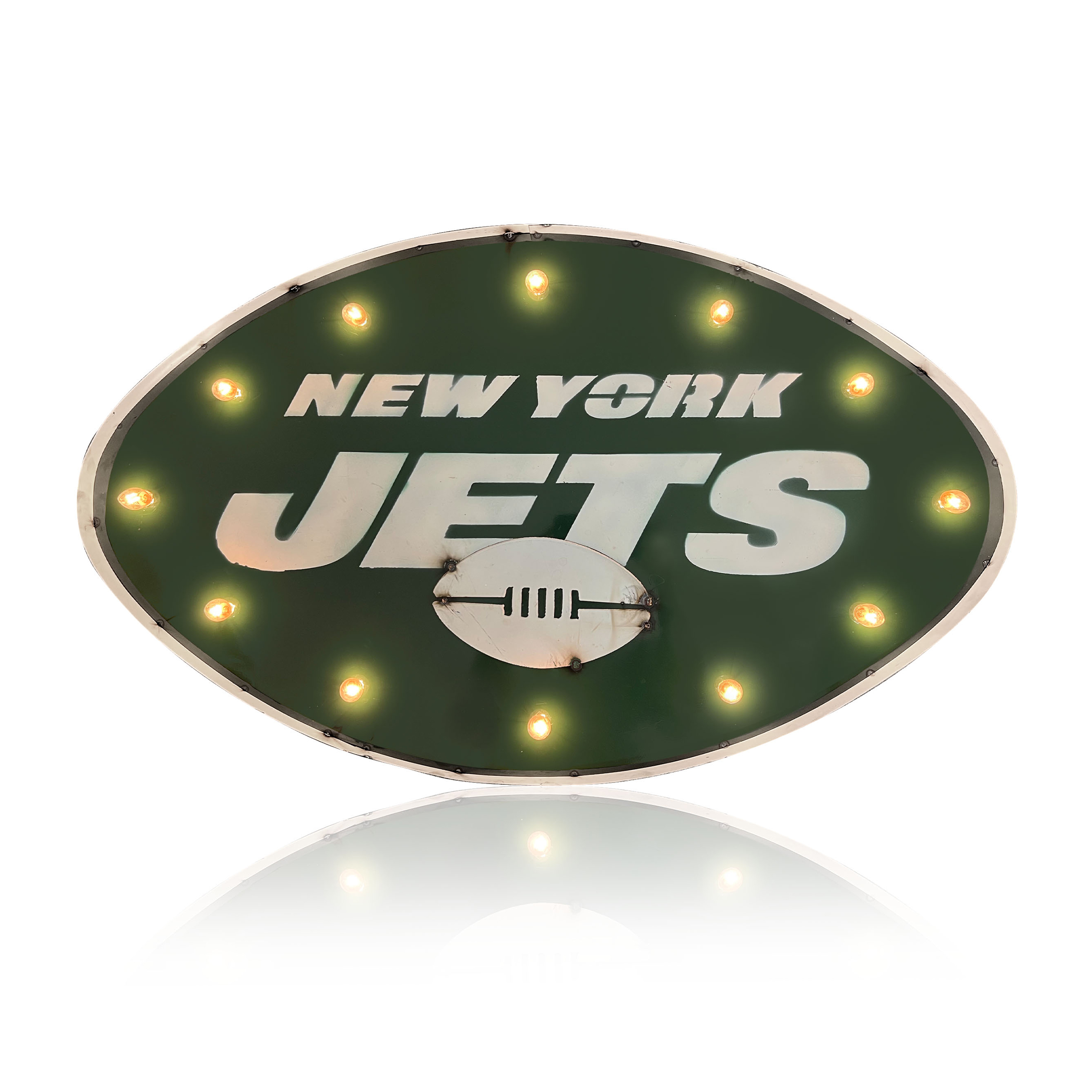 ny jets recycled metal lighted nfl logo sign