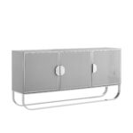 Modern Gray Sideboard with Shelves and Chrome Hardware Finish 10 Modern Gray Sideboard with Shelves and Chrome Hardware Finish