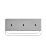 Modern Gray Sideboard with Shelves and Chrome Hardware Finish 14 Modern Gray Sideboard with Shelves and Chrome Hardware Finish