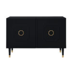 Modern Black Sideboard with Gold Accents and Shelves 10 Modern Black Sideboard with Gold Accents and Shelves