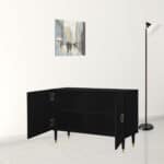 Modern Black Sideboard with Gold Accents and Shelves 11 Modern Black Sideboard with Gold Accents and Shelves