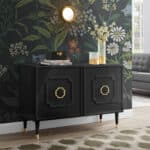 Modern Black Sideboard with Gold Accents and Shelves 18 Modern Black Sideboard with Gold Accents and Shelves