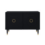 Modern Black Sideboard with Gold Accents and Shelves 12 Modern Black Sideboard with Gold Accents and Shelves