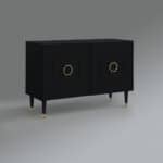 Modern Black Sideboard with Gold Accents and Shelves 17 Modern Black Sideboard with Gold Accents and Shelves