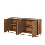 Modern Brown Sideboard with Gold Accents and Shelves 13 Modern Brown Sideboard with Gold Accents and Shelves