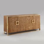 Modern Brown Sideboard with Gold Accents and Shelves 17 Modern Brown Sideboard with Gold Accents and Shelves