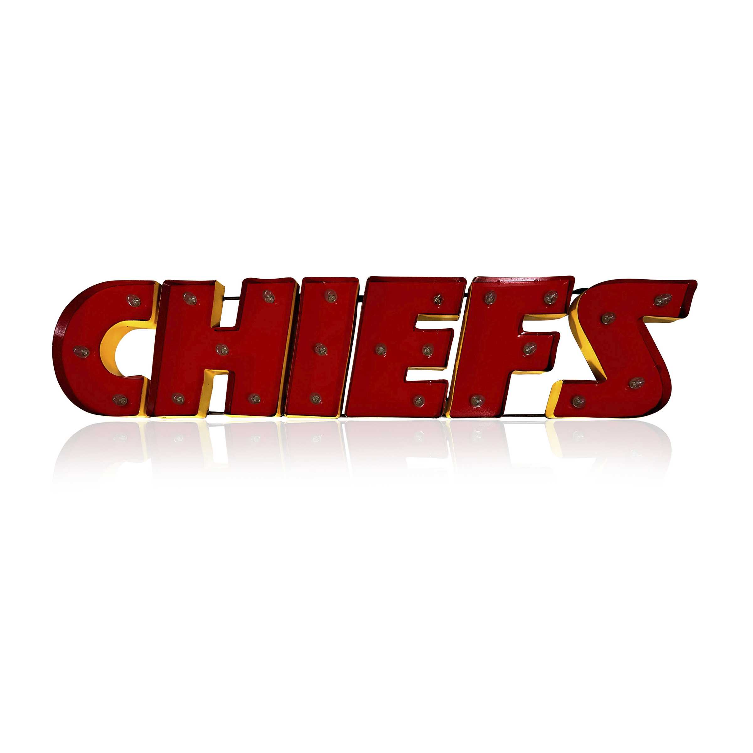 chiefs lighted recycled metal sign kansas collection