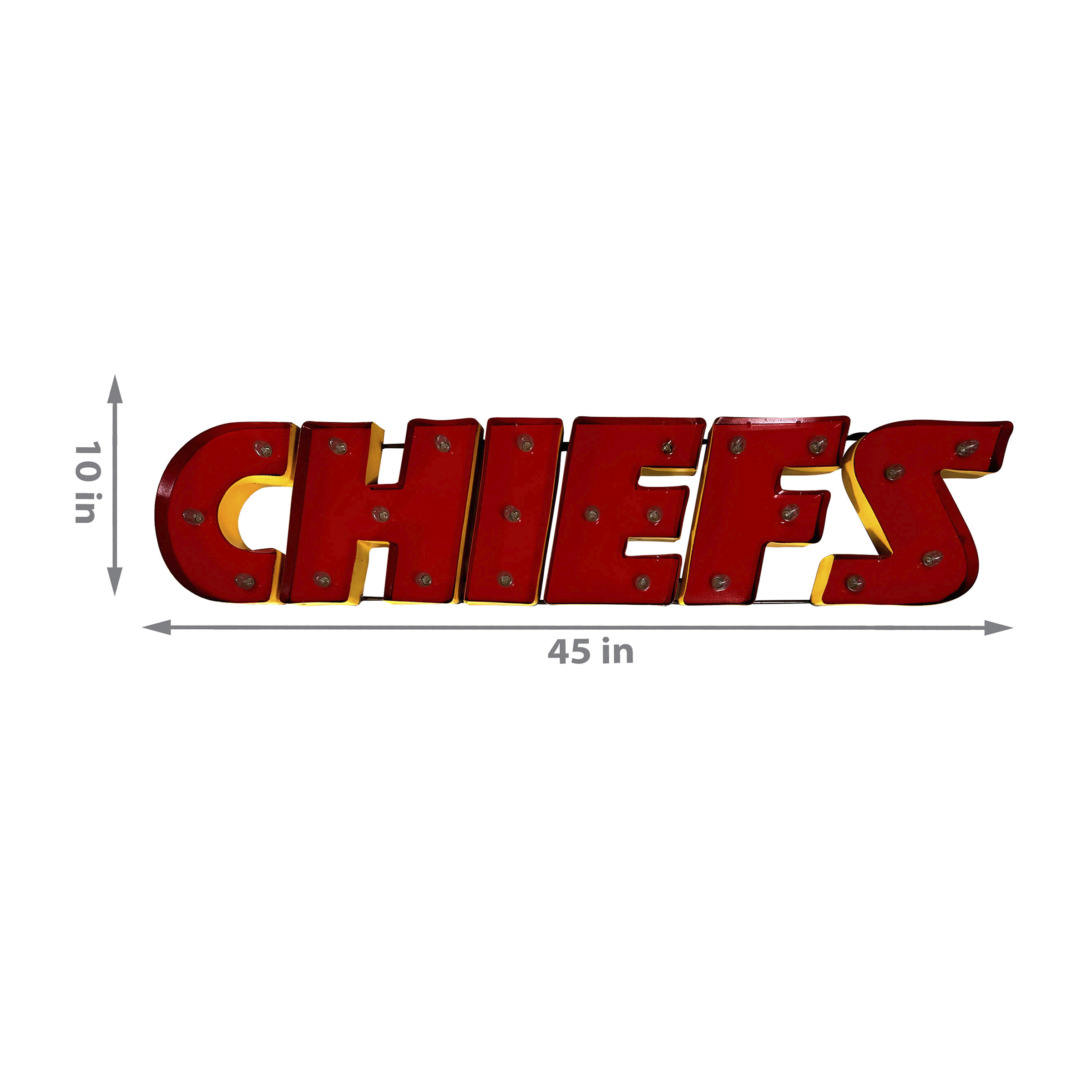 chiefs lighted recycled metal sign kansas collection