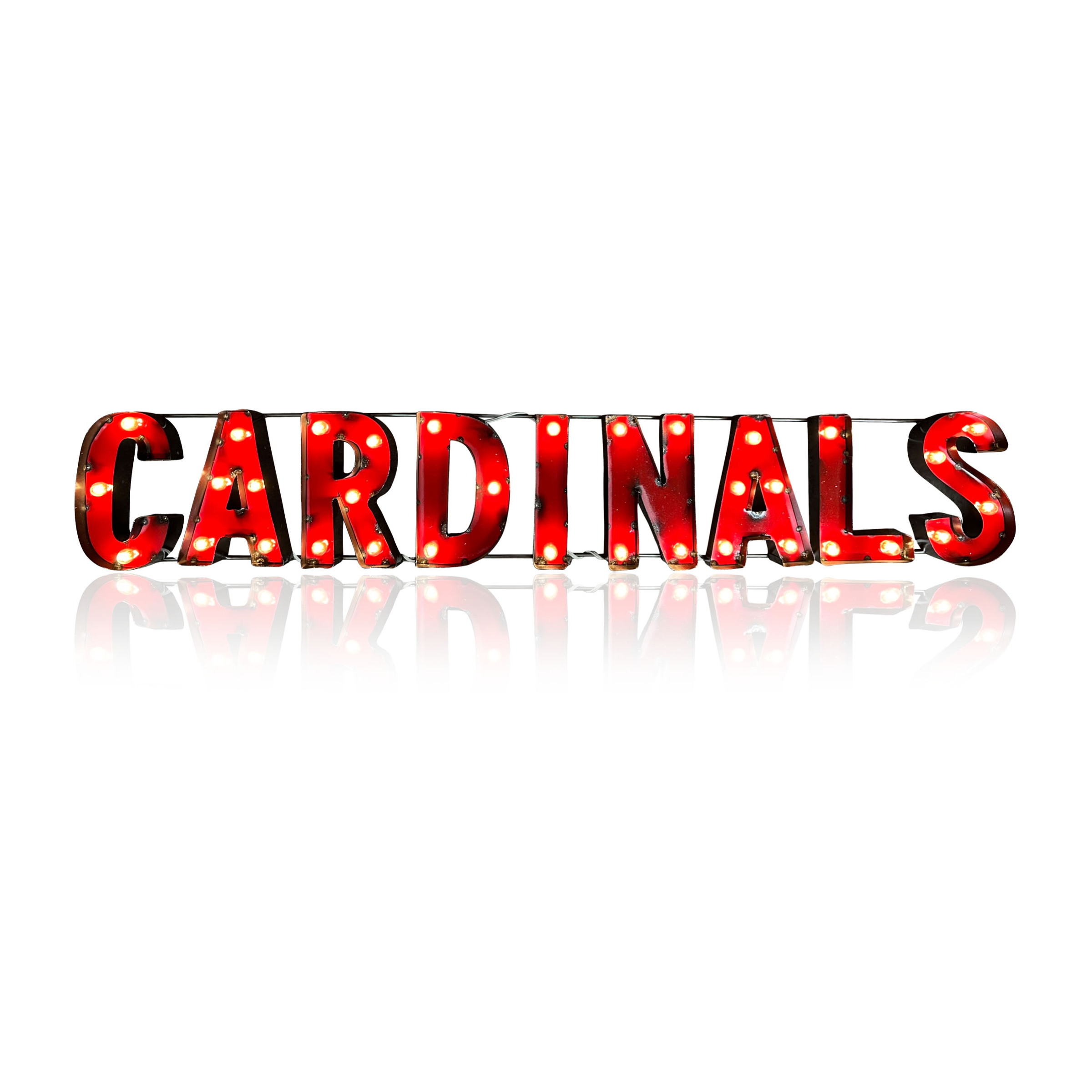 arizona cardinals lighted recycled metal wordmark logo sign