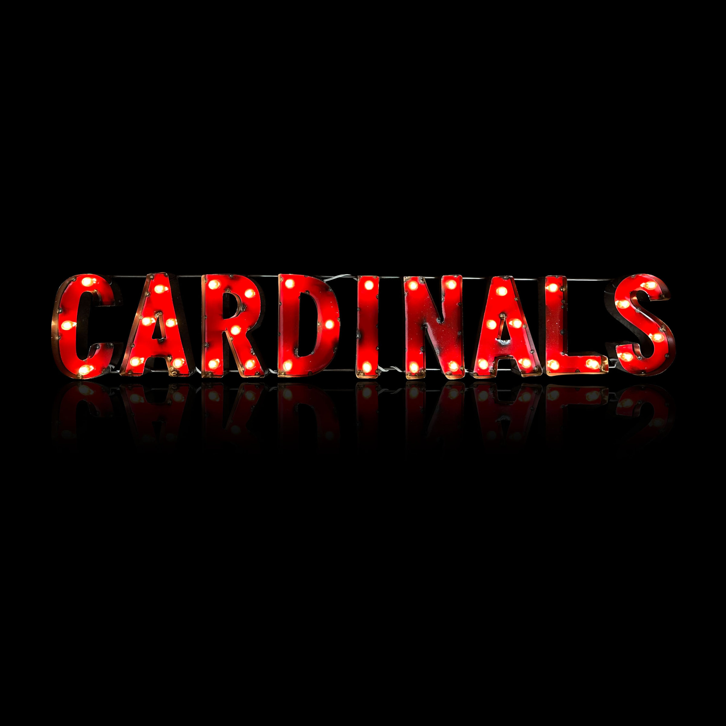 arizona cardinals lighted recycled metal wordmark logo sign