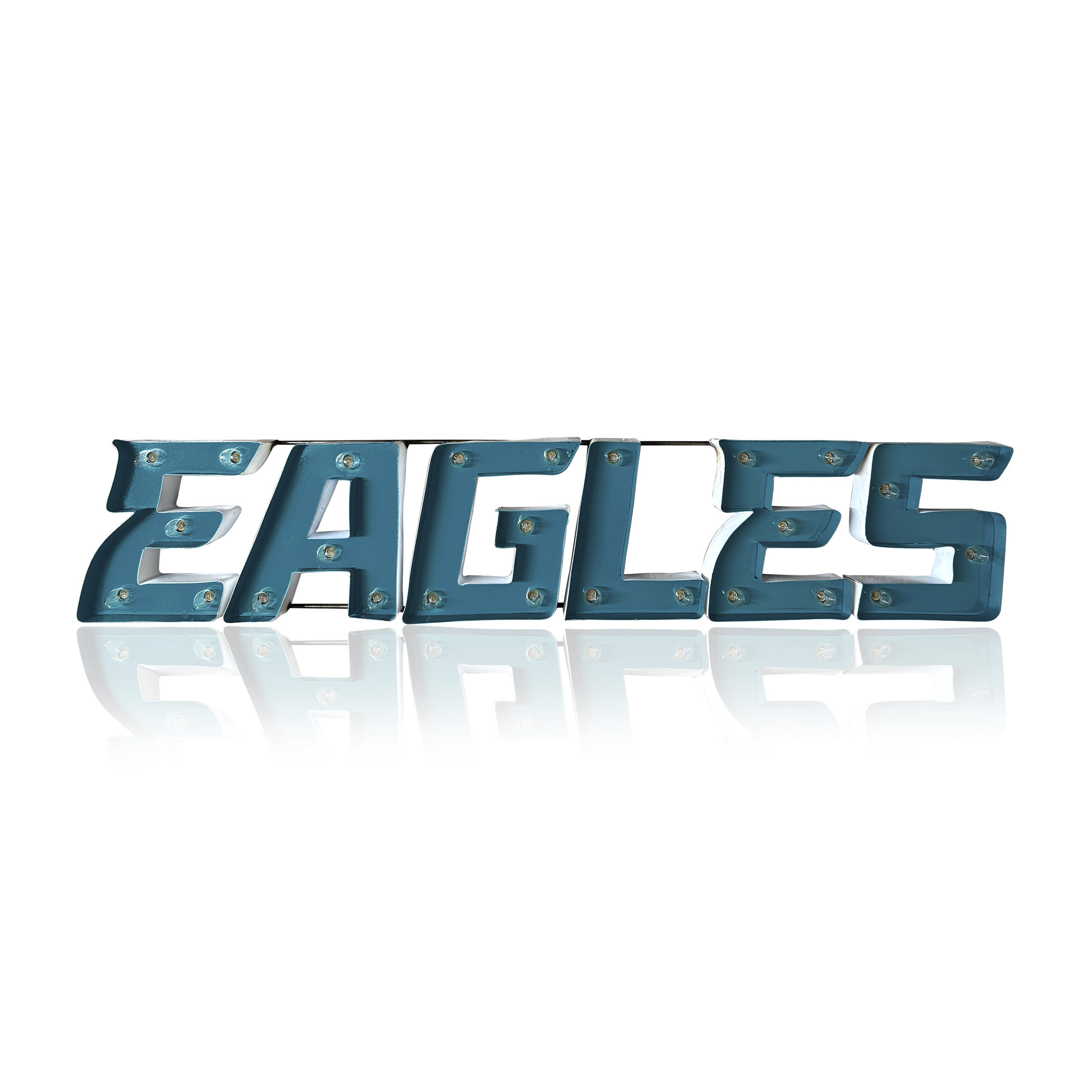 philadelphia eagles lighted recycled metal wordmark logo sign