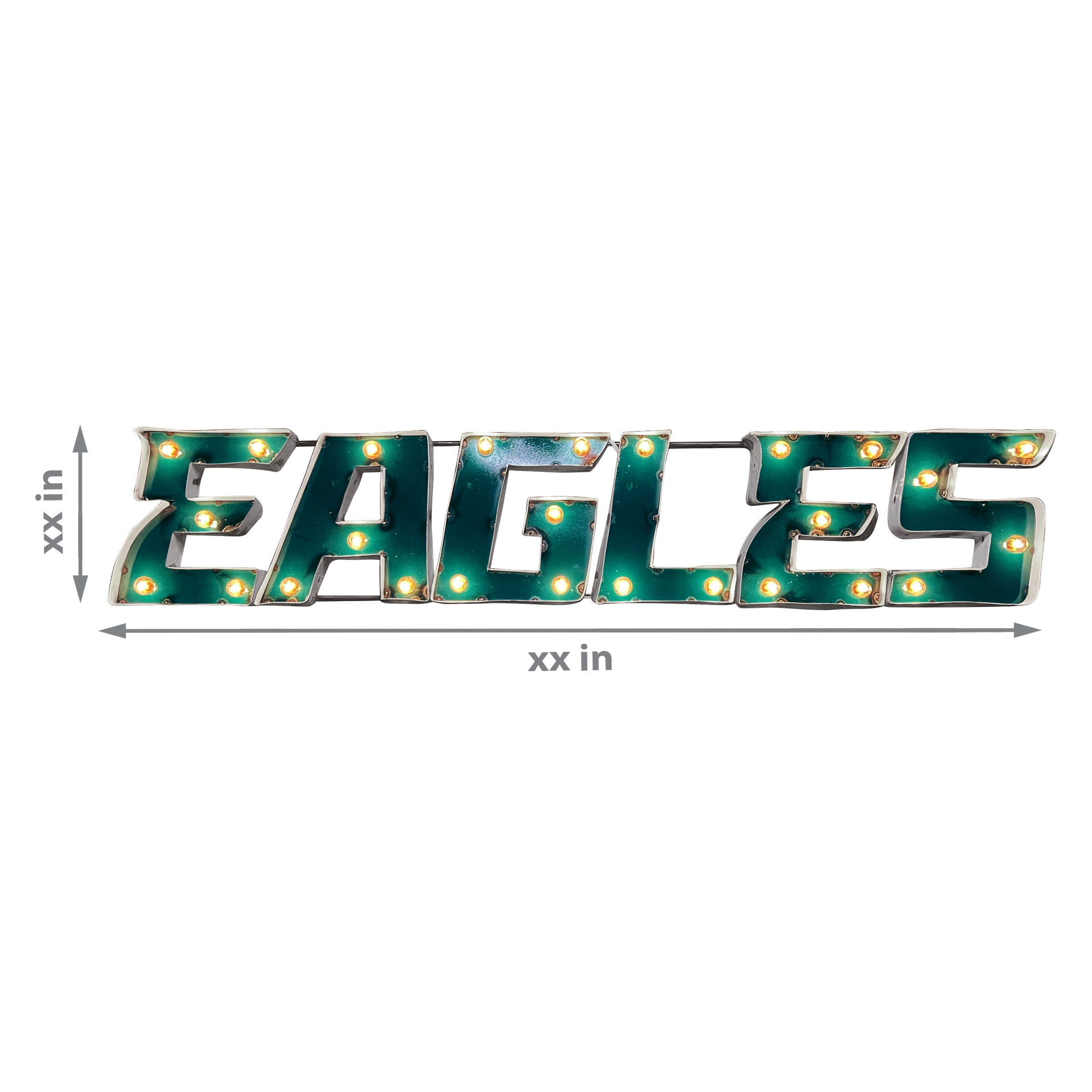 philadelphia eagles lighted recycled metal wordmark logo sign