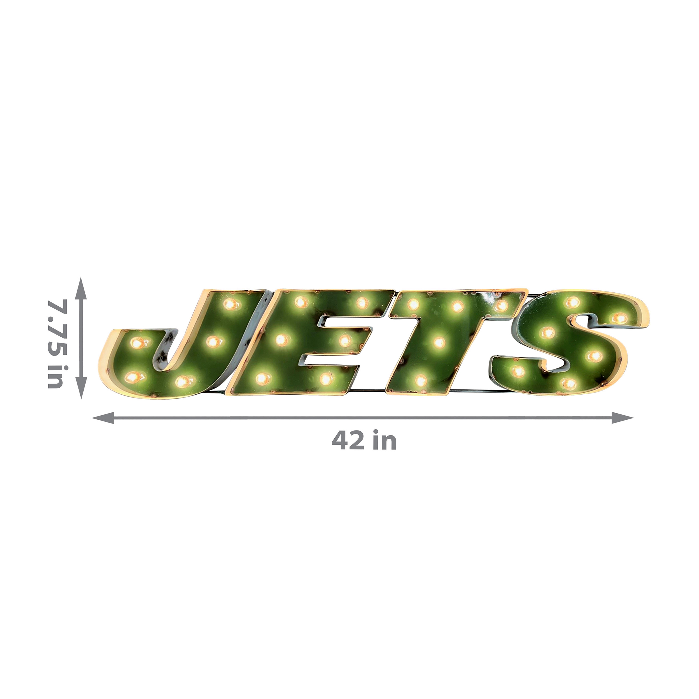 ny jets lighted recycled metal wordmark nfl logo sign